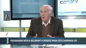 Renzo Reggiardo propuso a Ricardo Belmont sostener un debate este domingo. Foto: captura de TV