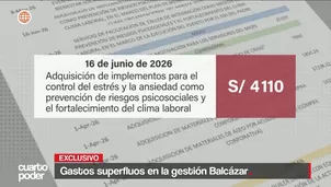 Durante los cuatro meses del gobierno de José María Balcázar, diversas instituciones del Ejecutivo gastaron miles de soles del presupuesto en beneficios particulares y lujos para sus funcionarios. Video: Cuarto Poder