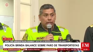 Policía brinda balance sobre paro de transportistas. Foto y video: AN