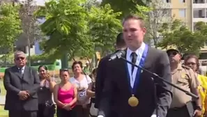 Forsyth presidió una ceremonia por el aniversario de La Victoria. Foto: Captura de TV