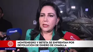 Gloria Montenegro se refirió a Chaglla. América Noticias