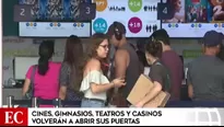 Ejecutivo aprobó apertura de cines, casinos y teatros como parte de Fase 4 de reactivación económica. Video: América