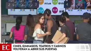 Ejecutivo aprobó apertura de cines, casinos y teatros como parte de Fase 4 de reactivación económica. Video: América