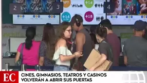 Ejecutivo aprobó apertura de cines, casinos y teatros como parte de Fase 4 de reactivación económica. Video: América