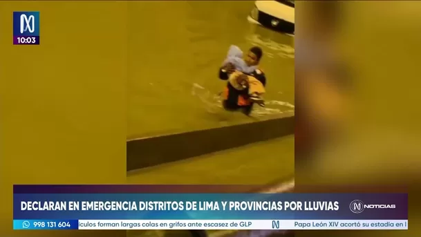 Gobierno declara emergencia en VES y VMT por lluvias. Foto: Canal N
