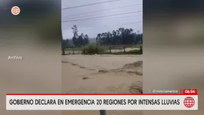 Gobierno declaró en emergencia 20 regiones por intensas lluvias. / Video: América Noticias