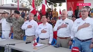 Ministros cantaron el Himno en Santa Rosa y marcaron presencia