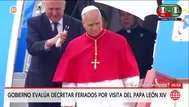 Gobierno evalúa días no laborables por visita del papa León XIV