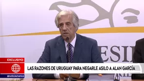 Gobierno uruguayo solicitó que Alan García se retire de residencia del embajador. Foto: captura de TV