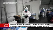 Gobierno y clínicas particulares llegaron a acuerdo sobre tarifas a pacientes con COVID-19