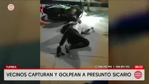 Vecinos golpean a presunto sicario tras asesinato de empresario en Tumbes. Foto y video: América Noticias