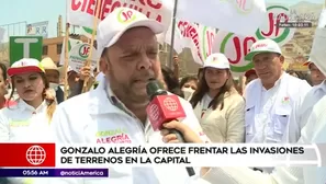 El candidato a la alcaldía de Lima, Gonzalo Alegría, llegó a la zona de Manchay en el distrito de Pachacámac.