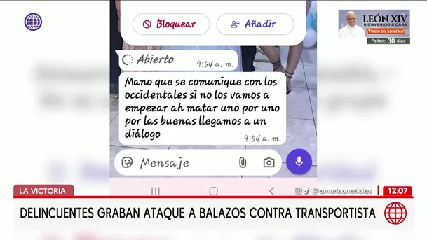 Graban y atacan a balazos bus de transporte en La Victoria. Foto: América Noticias