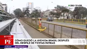 La avenida Brasil fue reabierta tras la Gran Parada Militar. Foto: América TV