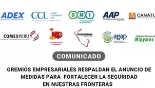Gremios respaldan acciones para reforzar seguridad en fronteras/ Video: Canal N