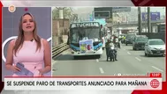 Gremios de transporte suspenden paro para el 25 de agosto
