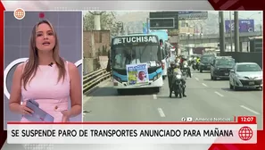 Gremios de transporte suspenden el paro anunciado para el 25 de agosto. Foto y video: América Noticias