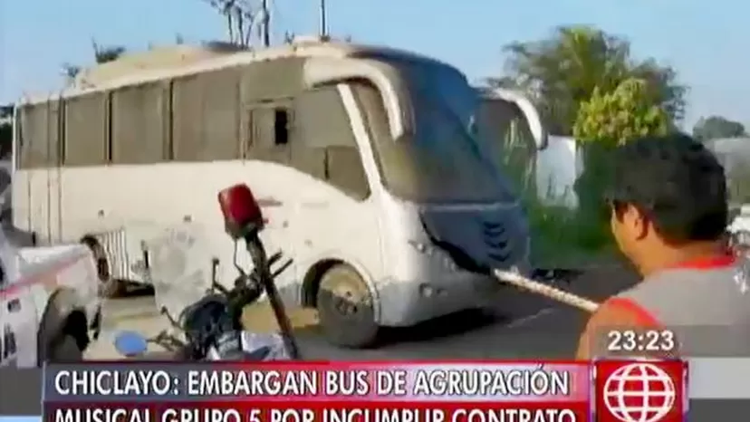 ‘Grupo 5’: embargan bus de agrupación musical