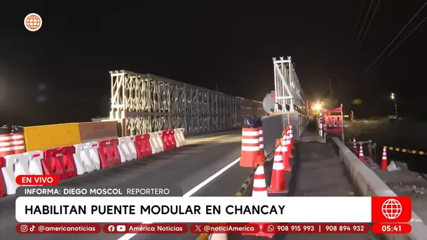 Habilitan puente modular en Chancay. Foto: América Noticias