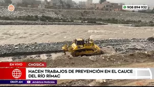 Hacen trabajos de prevención en el cauce del río Rímac en Chosica. Foto y video: América Noticias