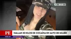 Hallan 43 kilos de droga en el auto de una mujer