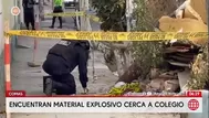 Hallan 50 cartuchos mineros cerca de colegio en Comas