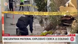 Hallan cartuchos mineros cerca de colegio de niños en Comas/ América Noticias