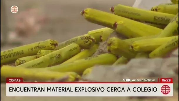 Hallan 50 cartuchos mineros cerca de colegio en Comas/ América Noticias Hallan 50 cartuchos mineros cerca de colegio en Comas/ América Noticias