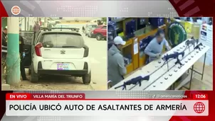 Hallan auto usado en robo a armería de Surco. Foto y video: América Noticias