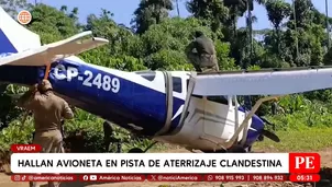 Hallan avioneta en pista clandestina usada para droga en el Vraem. Foto y video: América Noticias