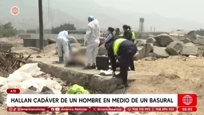 Hallan cadáver de un hombre en medio de un basural en Ate. Foto y video: América Noticias