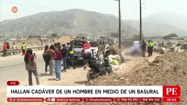 Hallan cadáver de un hombre en medio de un basural en Ate. Foto: América Noticias