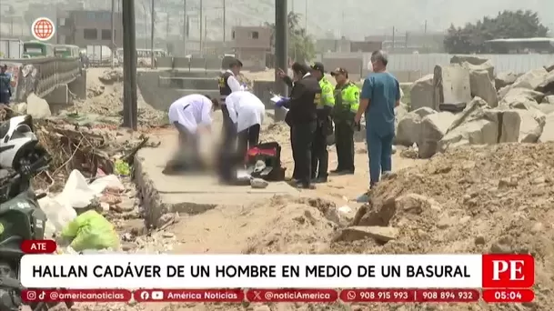 Hallan cadáver de un hombre en medio de un basural en Ate. Foto: América Noticias