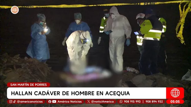 Hallan cadáver de hombre en acequia en San Martín de Porres. Foto: América Noticias