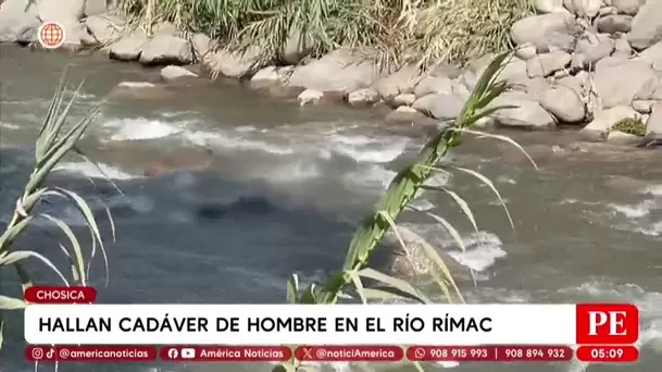 Hallan cadáver de hombre flotando en el río Rímac en Chosica. Foto: América Noticias