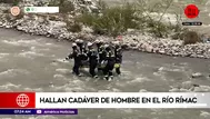 Hallan cadáver de hombre en el río Rímac