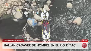 Hallan cadáver de un hombre en el río Rímac. Foto y video: América Noticias