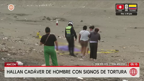 Hallan cadáver de un hombre con signos de tortura en Ancón. Foto: América Noticias Hallan cadáver de un hombre con signos de tortura en Ancón. Foto: América Noticias