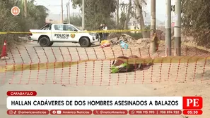 Hallan cadáveres de dos hombres asesinados a balazos en Carabayllo. Foto y video: América Noticias