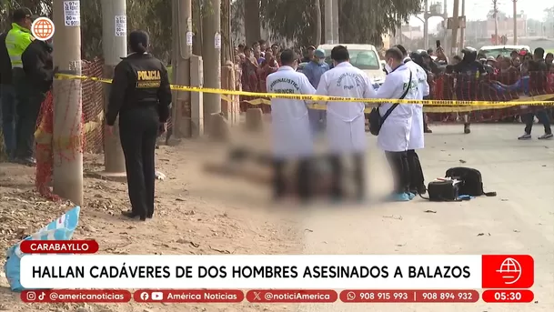 Hallan cadáveres de dos hombres asesinados a balazos en Carabayllo. Foto: América Noticias