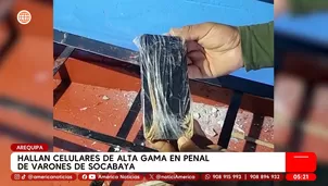 Hallan celulares de alta gama en Penal de Varones de Socabaya en Arequipa. Foto y video: América Noticias