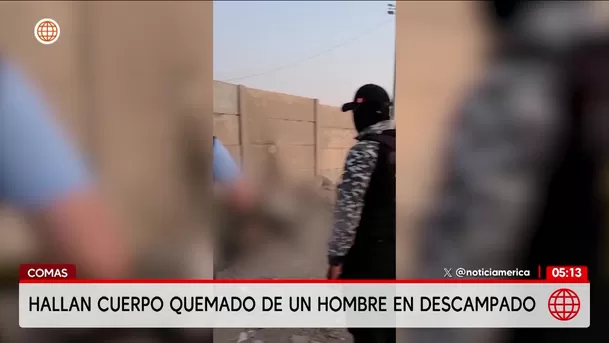 Hallan cuerpo calcinado de un hombre en vía pública de Comas. Foto: América Noticias Hallan cuerpo calcinado de un hombre en vía pública de Comas. Foto: América Noticias