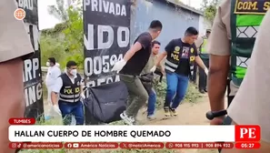Hallan cuerpo de hombre quemado en Tumbes. Foto y video: América Noticias