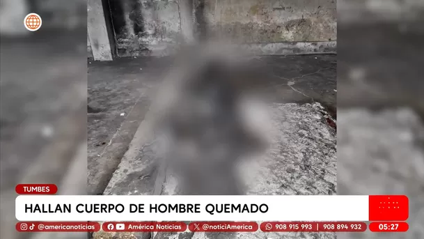 Hallan cuerpo de hombre quemado en Tumbes. Foto: América Noticias