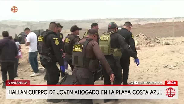 Hallan cuerpo de joven ahogado en playa Costa Azul de Ventanilla. Foto: América Noticias Hallan cuerpo de joven ahogado en playa Costa Azul de Ventanilla. Foto: América Noticias