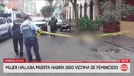 Hallan cuerpo de mujer en una calle de Barrios Altos