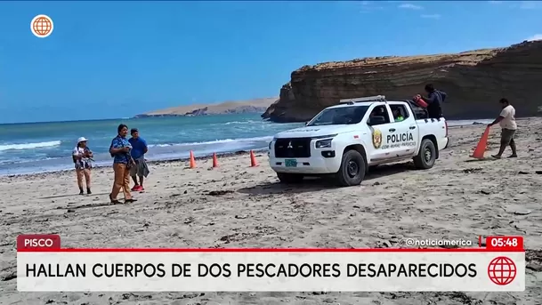 Hallan cuerpos de dos pescadores en Pisco. Foto: América Noticias Hallan cuerpos de dos pescadores en Pisco. Foto: América Noticias