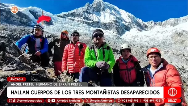 Hallan cuerpos de montañistas desaparecidos en nevado de Áncash. Foto: América Noticias