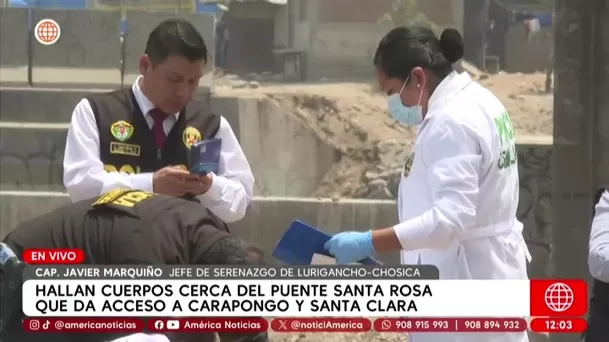 Hallan dos cuerpos maniatados cerca de puente en Lurigancho-Chosica. Foto: América Noticias