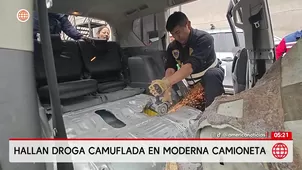 Hallan droga camuflada en moderna camioneta. Foto y video: Unidad de Investigación